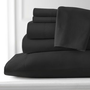 6-Piece Cotton Sheet Set 600-TC, 15-Inch Deep Pockets Soft Egyptian 600-Thread Count Bedsheet, 1 Flat Sheet, 1 Fitted Sheet, 4 Pillowcases