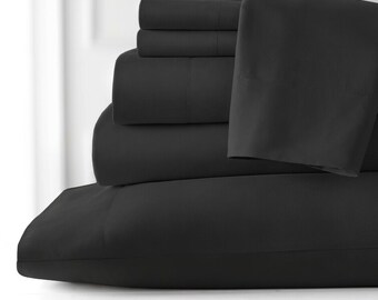 600TC Bettwäsche aus ägyptischer Baumwolle: 48cm tief, 6-teilig