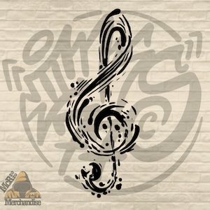 PNG DIGITAL DOWNLOAD -"Treble Clef" Design - Sublimation Design  - Png Digital Instant download