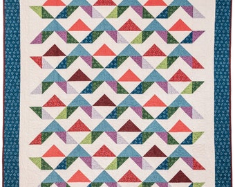 Rocky Mountains Twin or Queen Quilt Pattern with tips for sewing in flannel - digital pattern