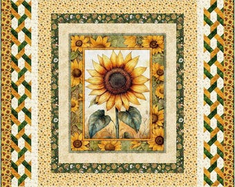 Sunflower Award Twin Quilt Pattern with matching Table Runner (digital PDF pattern)