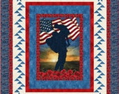 Welcome Home Quilt Kit uses the panel from Northcott's' Stars and Stripes 12th Anniversary Collection. Free Shipping