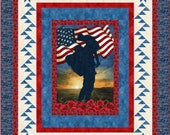 Welcome Home Quilt Kit uses the panel from Northcott's' Stars and Stripes 12th Anniversary Collection.