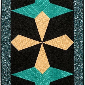 This Night Sky Table Runner Quilt Pattern is made using On-Point blocks.