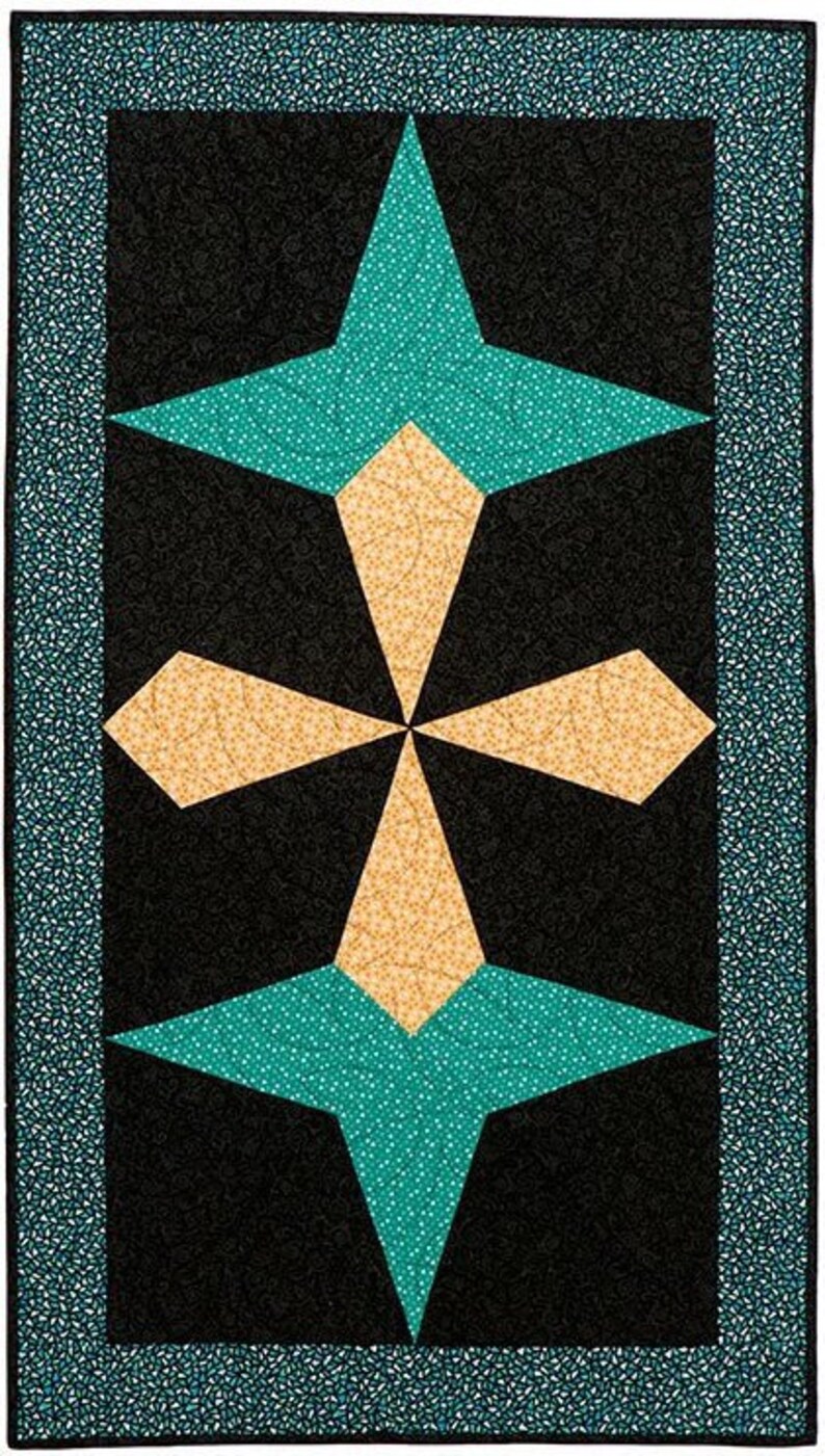 This Night Sky Table Runner Quilt Pattern is made using On-Point blocks.