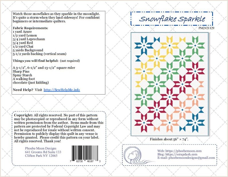 Snowflake Sparkle Quilt Pattern Digital Pattern image 3