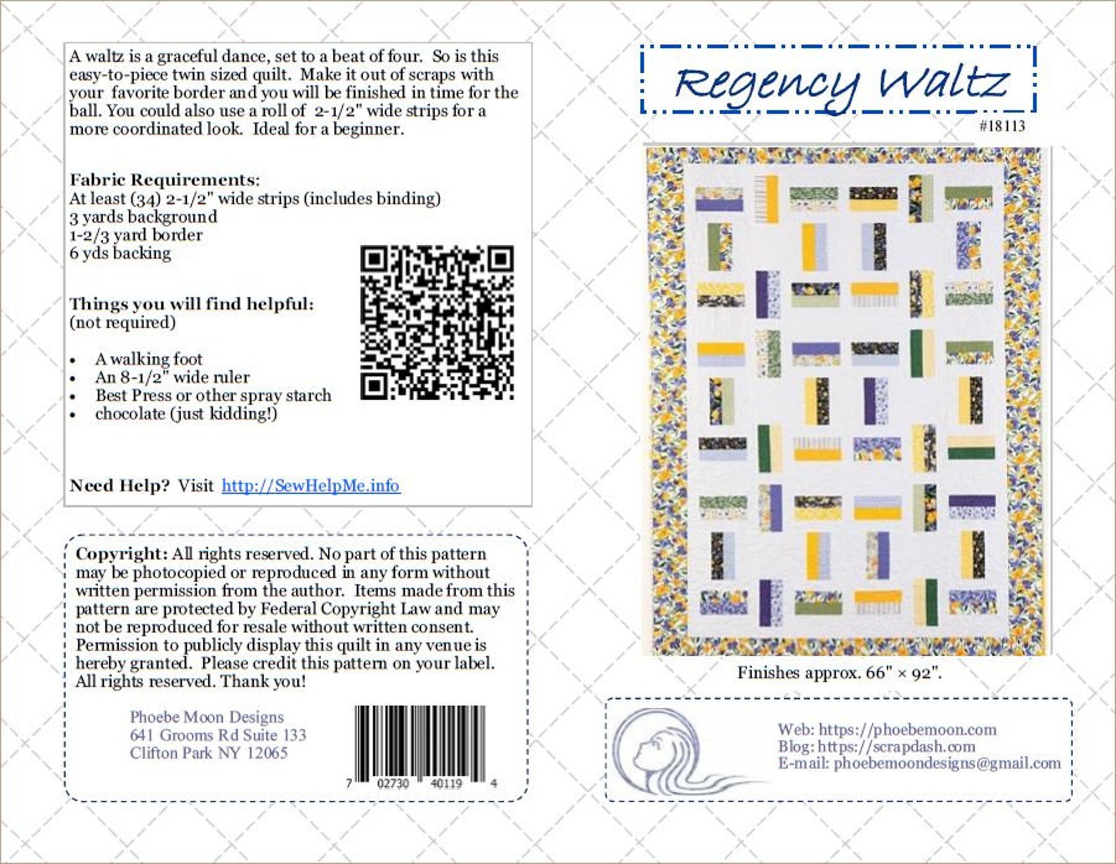 Regency Waltz Large Lap Quilt Pattern instant Digital Download by Pdf ...