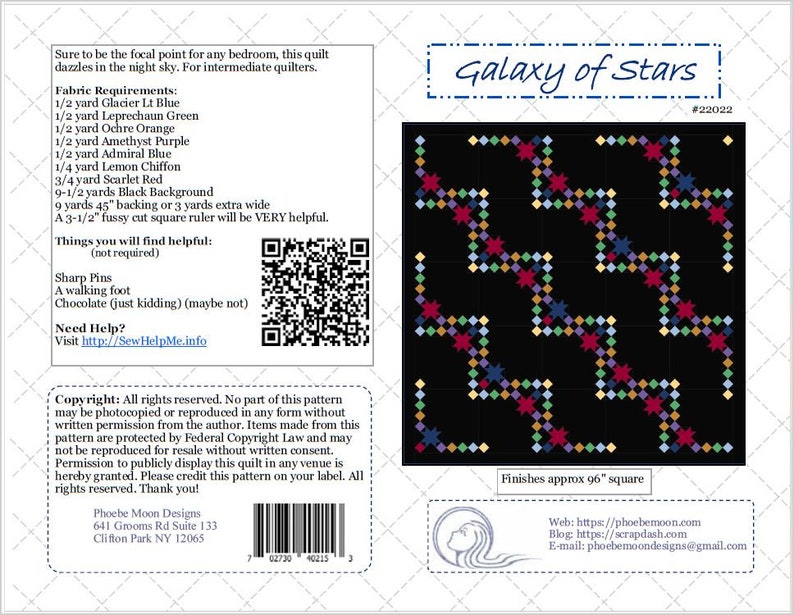 Galaxy of Stars King Quilt Pattern Digital Pattern image 5