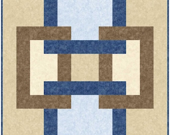 Whitley Square Table Runner Pattern - Modern Geometric Quilt Pattern - Beginner Friendly (physical pattern)