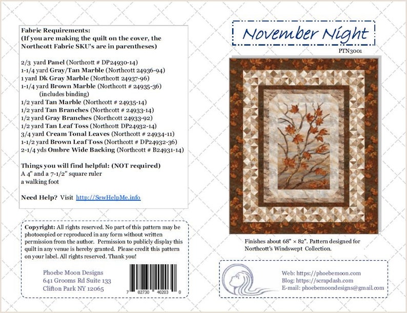 November Night Throw Quilt Pattern using Northcott Panel Digital Pattern image 2