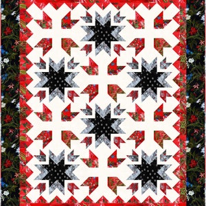 Lafayette Star Throw Quilt Pattern - Bold Patterns, Bright Colors, Modern Quilt - Digital Download by PDF