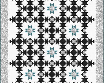 Virgo Queen Quilt Pattern | Find your star sign in this black-and-white stunner. PDF Download