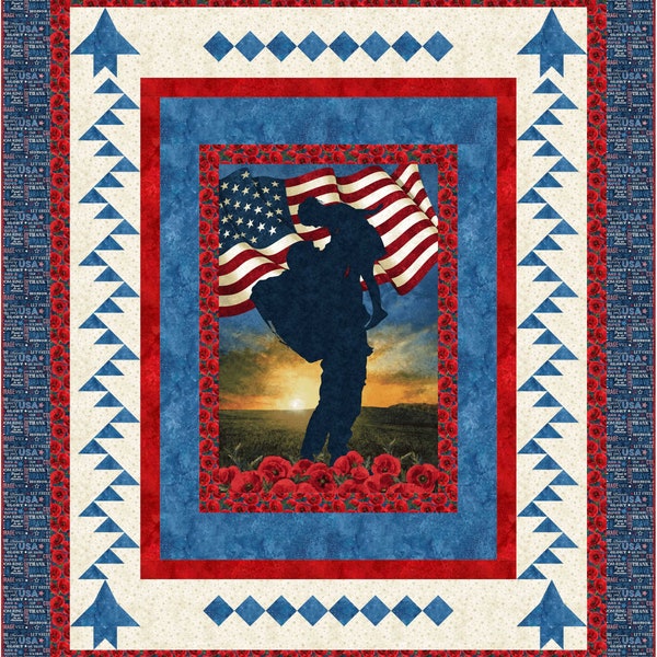 Welcome Home Patriotic Queen Quilt Pattern - Digital Download