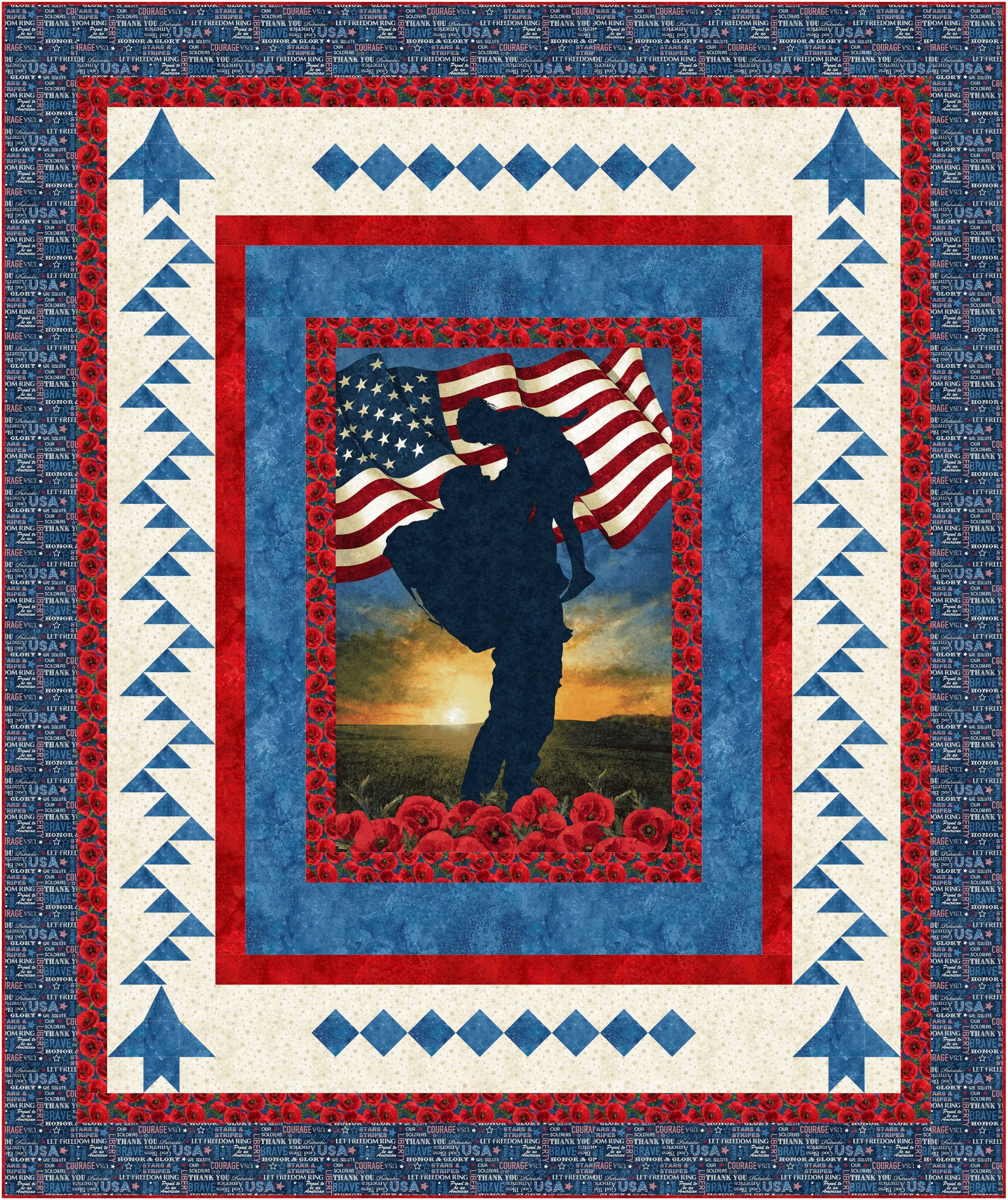 Welcome Home Patriotic Queen Quilt Pattern - Digital Download