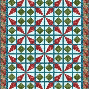 Holly Berries Quilt Pattern in two colorways (Digital Pattern)