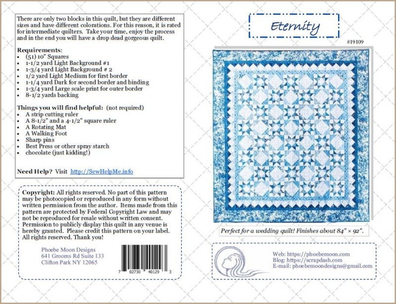 Eternity Queen Sized Quilt Pattern Digital Pattern image 5