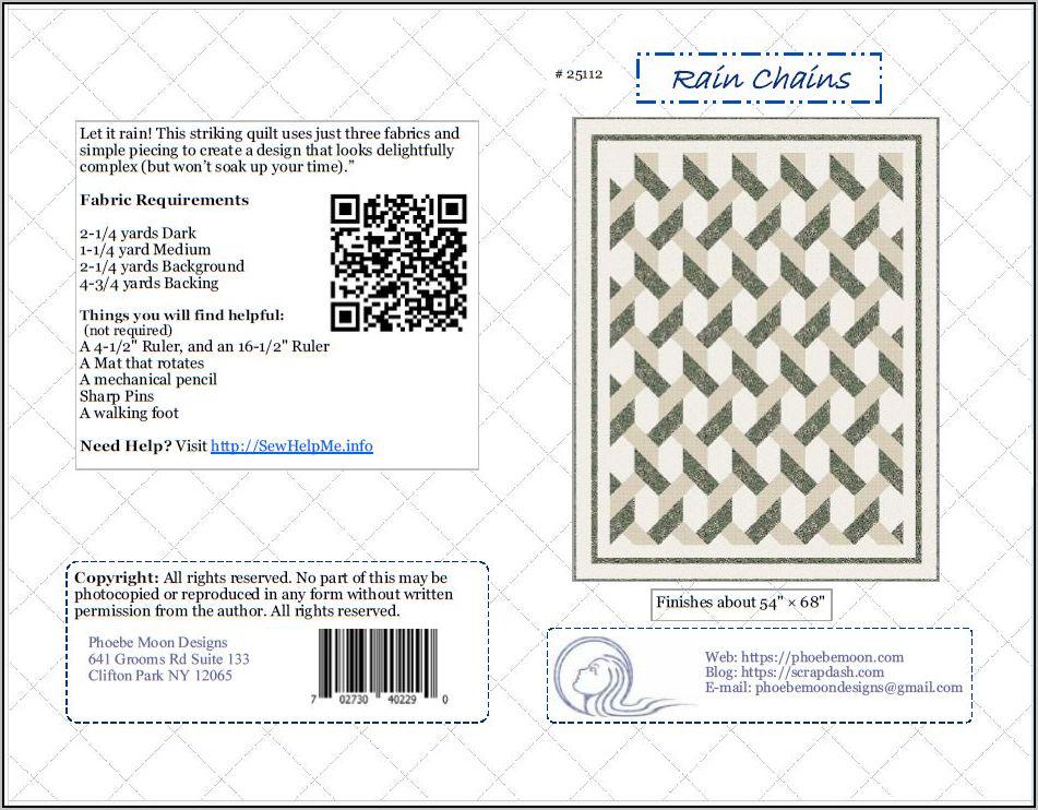 Rain Chains Lap Quilt Pattern 54 X 68 With Geometric Chain. Easy ...