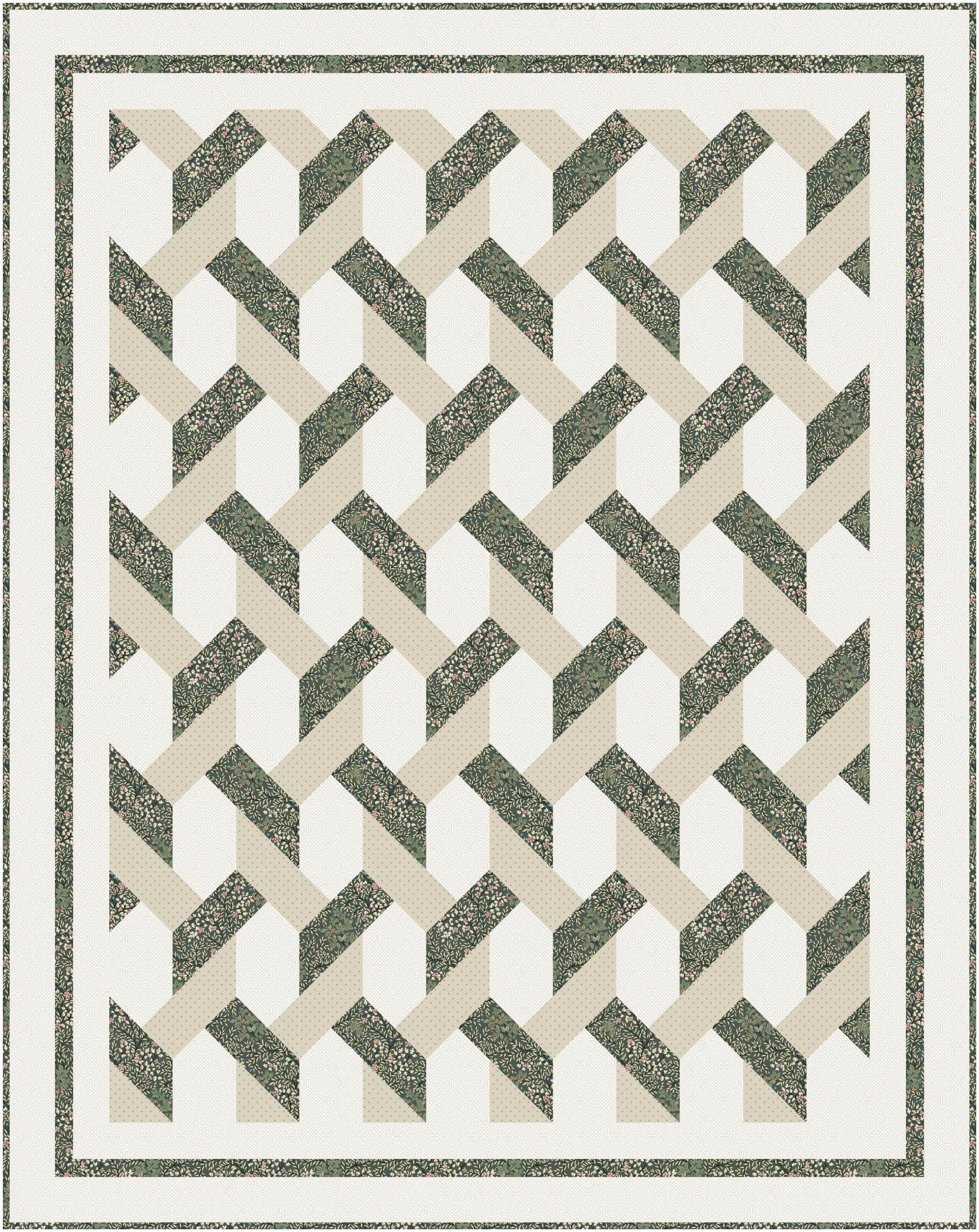 Rain Chains Lap Quilt Pattern 54 X 68 With Geometric Chain. Easy ...