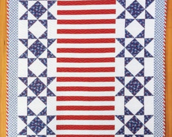 Independence Day Mini-Quilt or Table Runner Quilt Pattern (physical pattern)