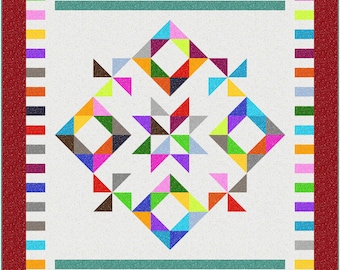 Dancing in the Stars - Twin Quilt Pattern Designed for 10" Layer Cake squares (Digital Download)