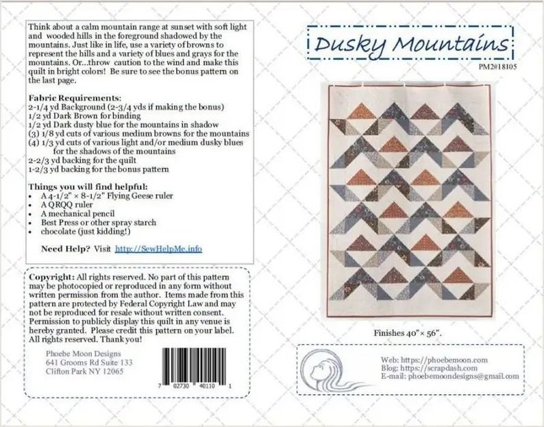 Dusky Mountains Baby Quilt with Bonus Table Runner Digital Pattern image 4