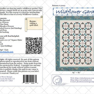 Wildflower Garden Throw Size Quilt Pattern is for intermediate quilters.