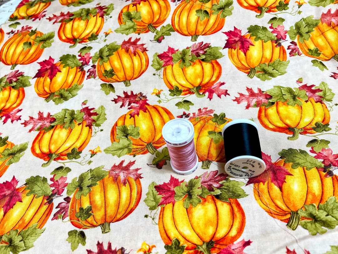 Autumn Quilt Fabric Large Scale Pumpkins From the Colors of Fall Line