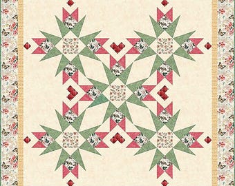 Butterfly Sparkle Quilt Pattern – Star Design 42" Square (Digital PDF Download)