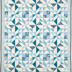 Wind and Waves Throw Quilt Pattern (Digital Pattern)