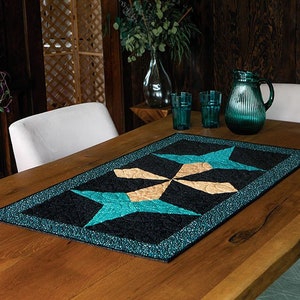 This Night Sky Table Runner Quilt Pattern is made using On-Point blocks.