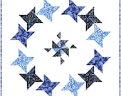 Endless Dance Table Topper or Mini-Quilt Pattern (Digital Pattern) full of stars in a circle - fireworks or a night sky. Easy piecing.