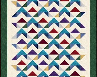 Flying Geese Quilt Pattern – Rocky Mountain Throw (Digital Pattern)