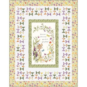 Butterfly Garden Quilt Kit with Grow Where You Are Planted Panel 67" x 85". imagem 2