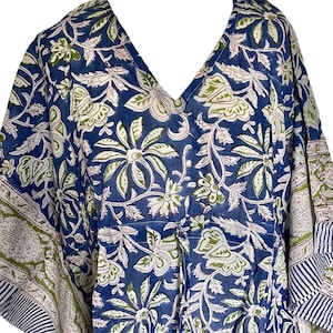 Organic Cotton Top Beach Wear Floral Print (blue)