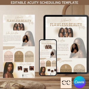 Boho Beauty Acuity Scheduling Template – DIY Canva Design