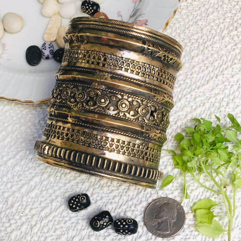 Afghanische Kuchi Traditionelle Hochzeit Party Bauchtanz Hand-E-Handarbeit Verarbeitung Vintage Ethno Tribal Kuchi Manschetten Vintage Armband. 8 Bild 5