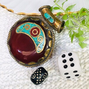 Afghan Turkoman Traditional Wedding Party Belly Dance İnlay Coral & Turquoise, Carnelian Stone Hand-e-Crafted Ethnic Vintage Pendant. #197