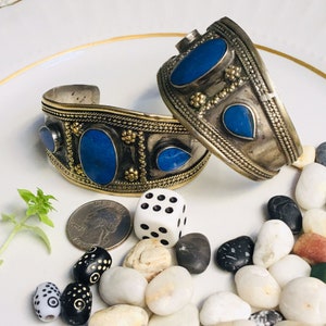 Afghan Kuchi Traditional Wedding Party Belly Dance Hand-e-Crafted Workmanship Vintage Ethnic Tribal Kuchi Cuff Vintage Bracelets Pair.