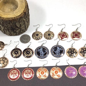 Turkish Traditional Ethnic Tribal wedding Party Belly Dance Authentic Ottoman Design Screen Print Works Copper Plated Earrings.#7 Each Pairs