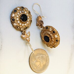 Turkish Authentic Traditional Wedding Party with Carnelian & Zircon Stone Vintage Ottoman Design Silver with Bronze Vintage Earrings.#100
