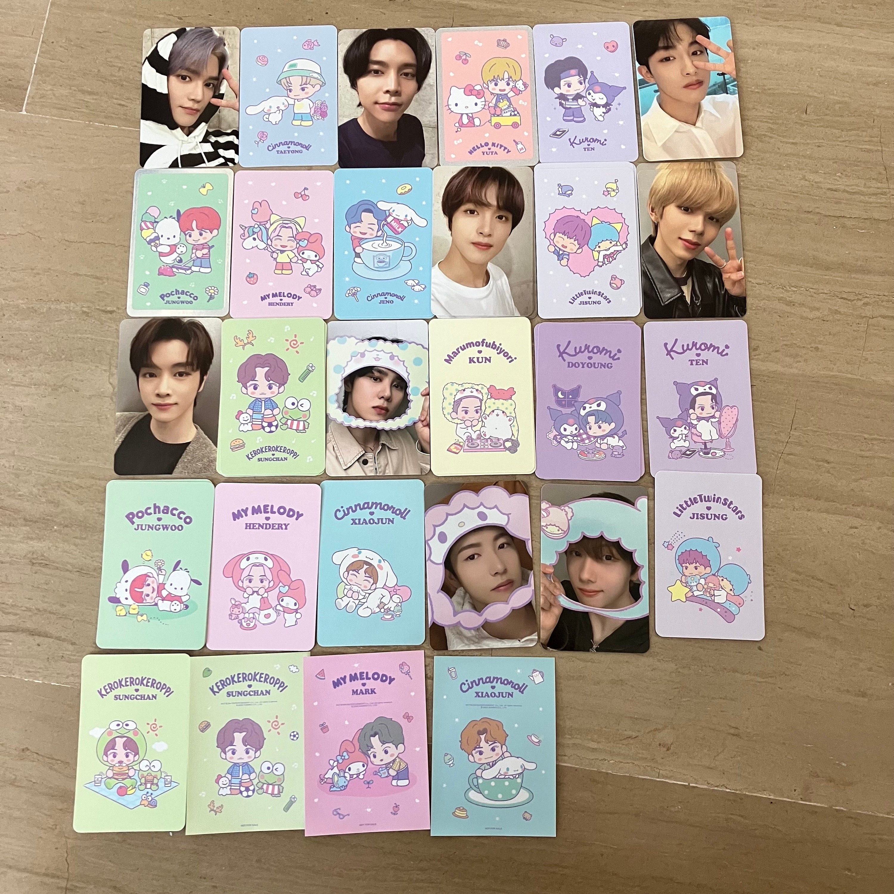 Pastel Pearl Heart Toploader Deco Stickers, Kpop Deco Sticker Sheet 