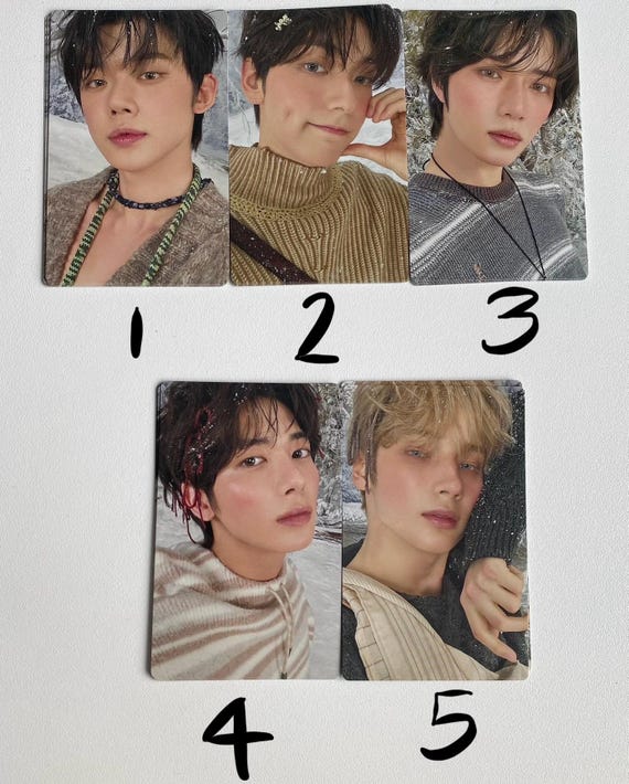 thumbnail image 2 of TXT Japan Chikai Standard Ver. Official Photocard Full Set – 5ea, Mint, Official 2 of 5