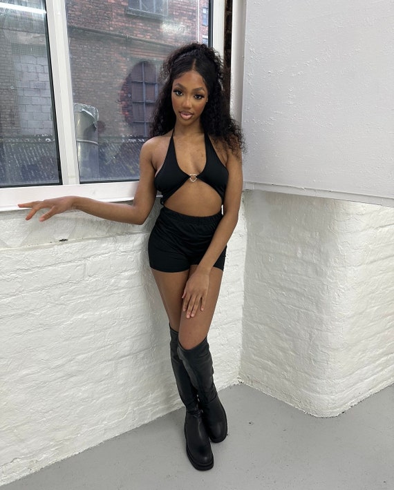 Black playsuit cheap outfit