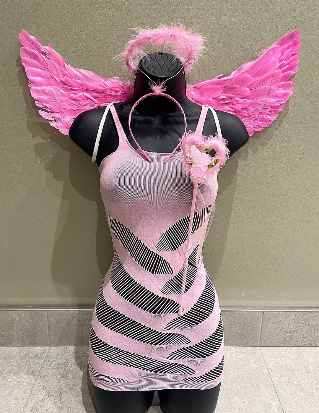 Pink Angel Outfit, Angel Costume, Angel Set, Halloween Outfit