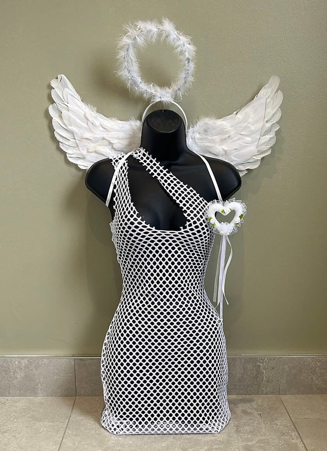 White Angel Outfit, Angel Wings, Halo, Halloween Outfit, Halloween ...