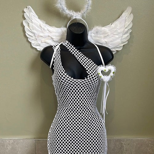 White Angel Outfit Angel Wings Halo Halloween Outfit - Etsy
