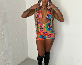 Festival unitard, festival outfit, rave outfit, festival romper, unitard, womens rave wear, womens festival outfit, psychedelic romper, rave