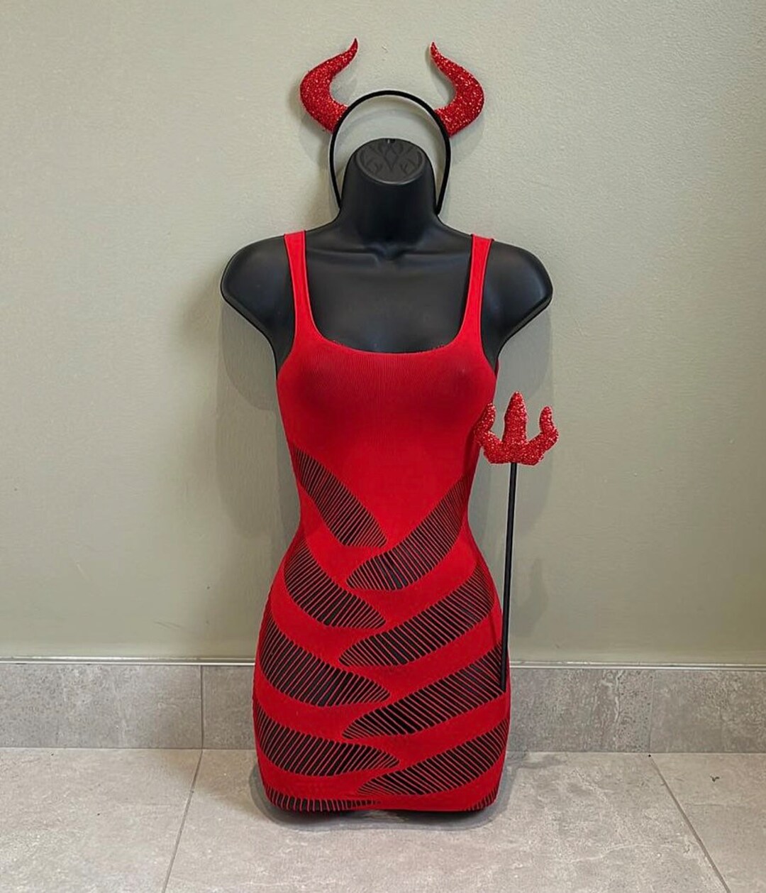 Red Devil Outfit Devil Halloween Costume Devil Accessories Etsy