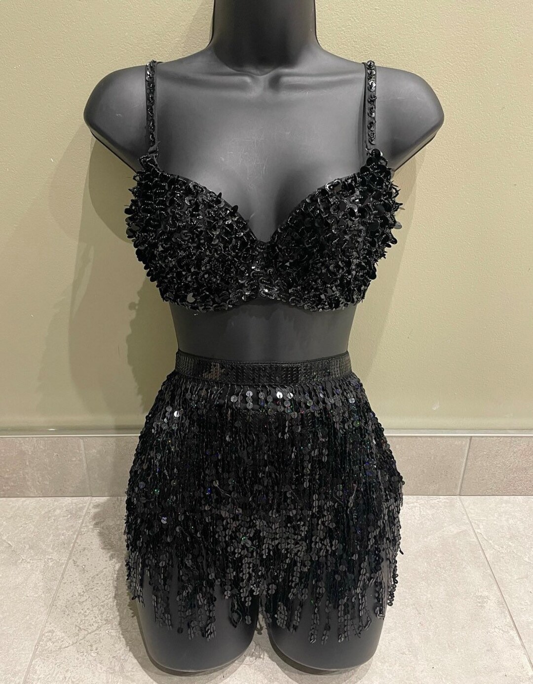 Black Festival Two Piece Black Festival Co Ord Black Sequin - Etsy