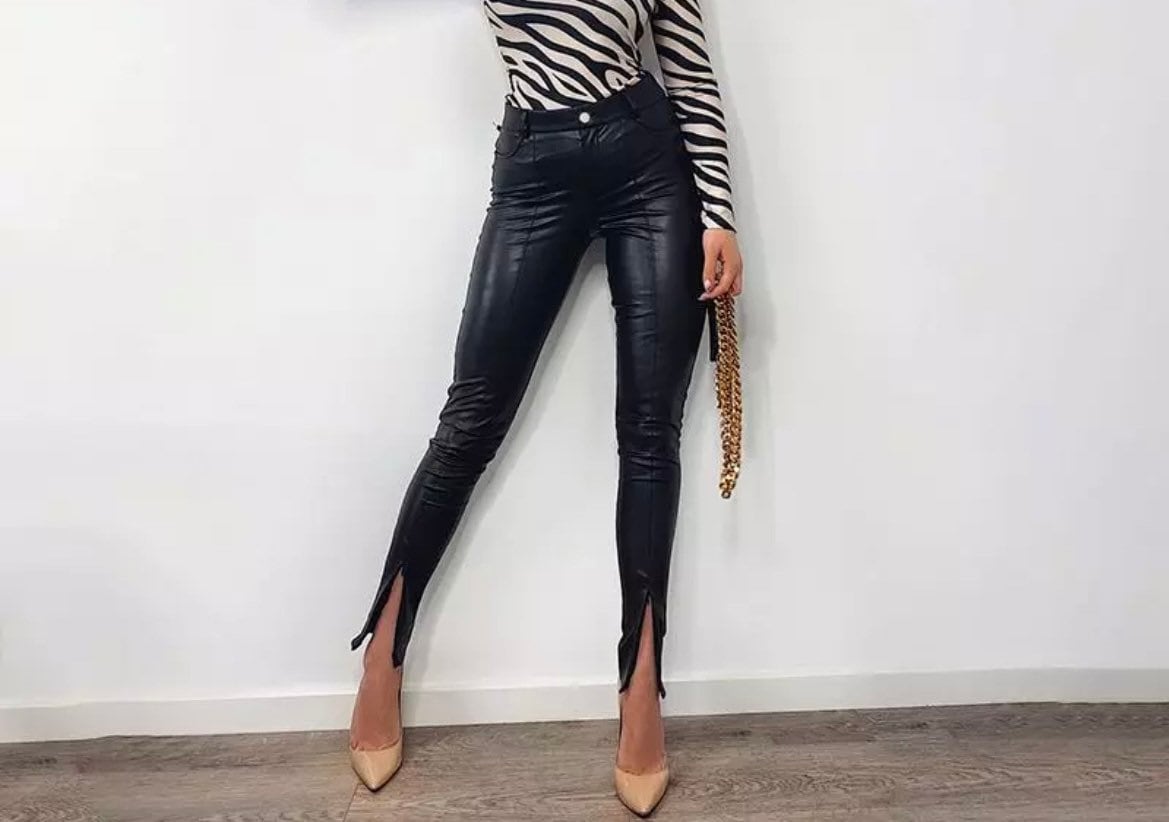 Women Faux Leather Pants/stretch Leggings/skinny Faux Leather